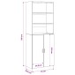 vidaXL Highboard Παλαιωμένο ξύλο 70 x 42,5 x 185 εκ Επεξεργασμένο Ξύλο
