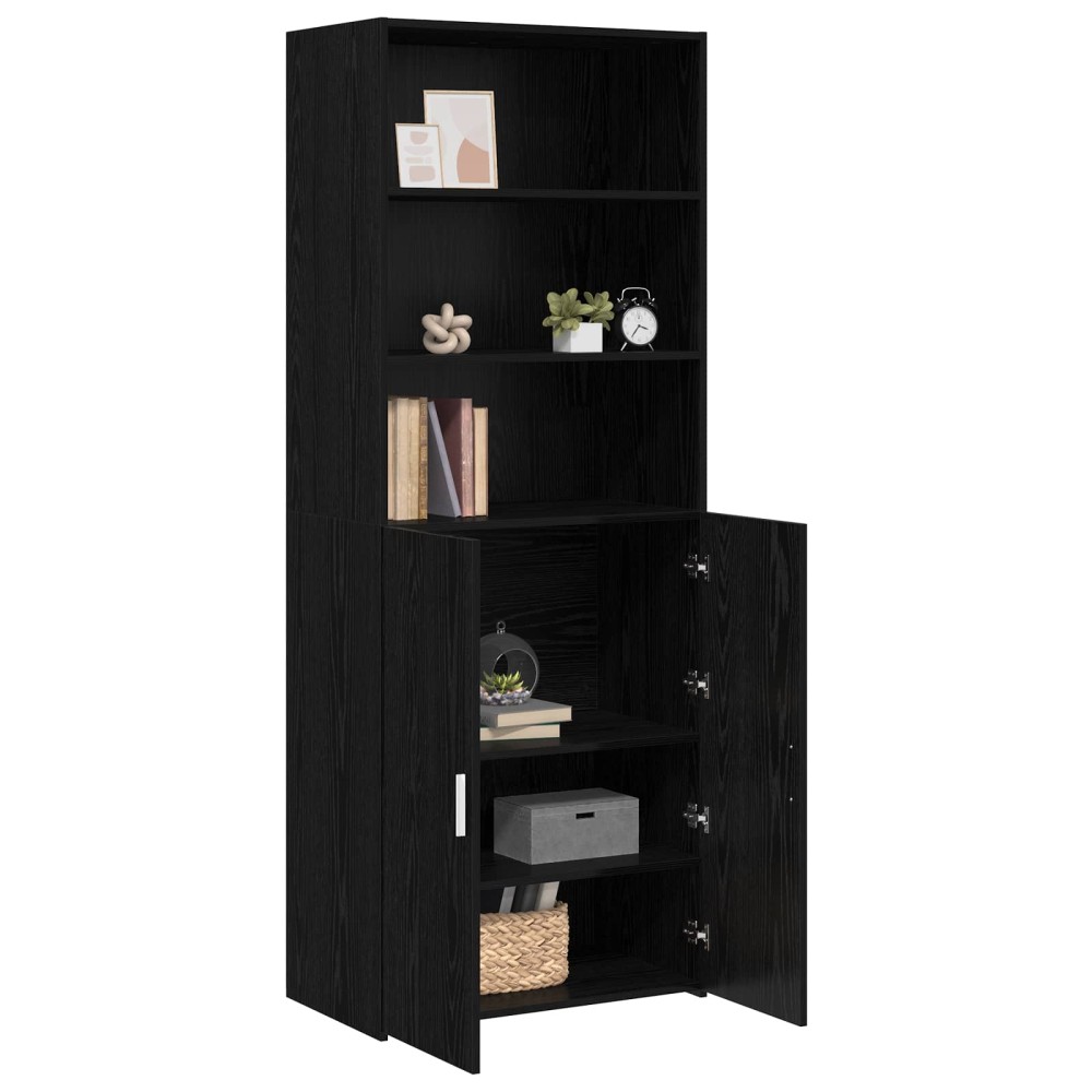 vidaXL Highboard Μαύρη Δρυς 70 x 42,5 x 185 εκ Επεξεργασμένο Ξύλο