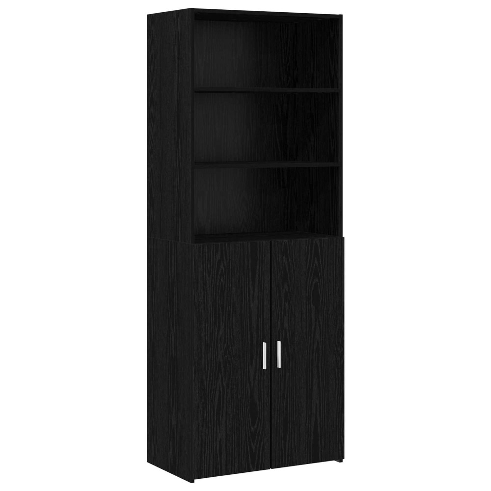 vidaXL Highboard Μαύρη Δρυς 70 x 42,5 x 185 εκ Επεξεργασμένο Ξύλο