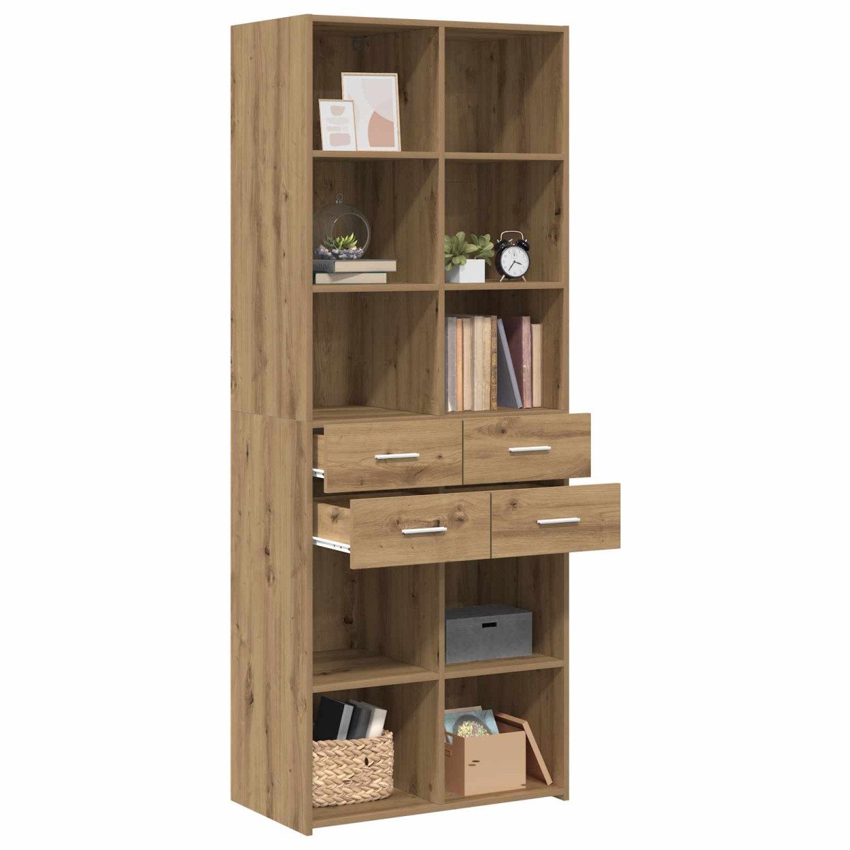 vidaXL Βιβλιοθήκη Artisan δρυς 30 x 42.4 x 185.2 εκ.