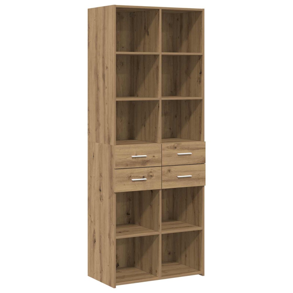 vidaXL Βιβλιοθήκη Artisan δρυς 30 x 42.4 x 185.2 εκ.