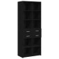 vidaXL Βιβλιοθήκη Μαύρη δρυς 30 x 42.4 x 185.2 εκ.