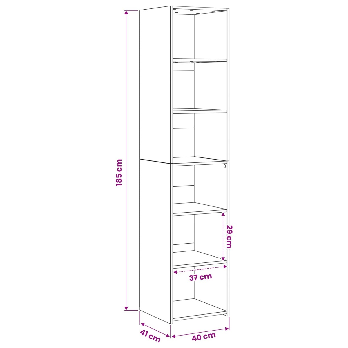 vidaXL Πλαϊνό γραφείο Artisan Δρυς 40 x 41 x 185 εκ.
