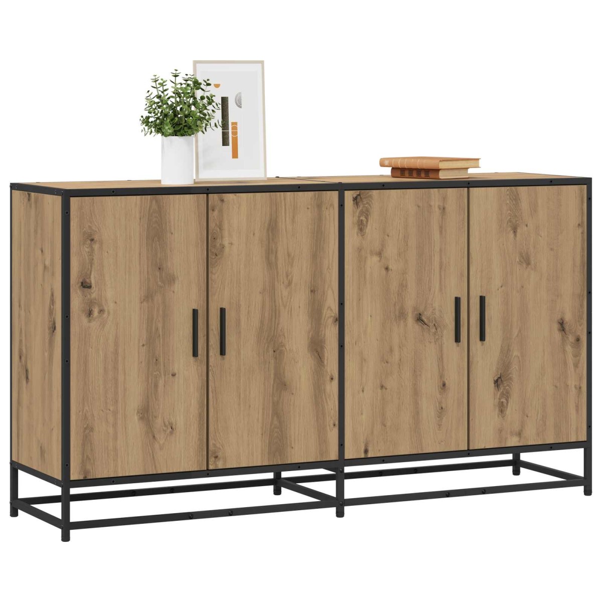 vidaXL Πλαϊνό γραφείο Artisan Δρυς 134 x 35 x 76 εκ.
