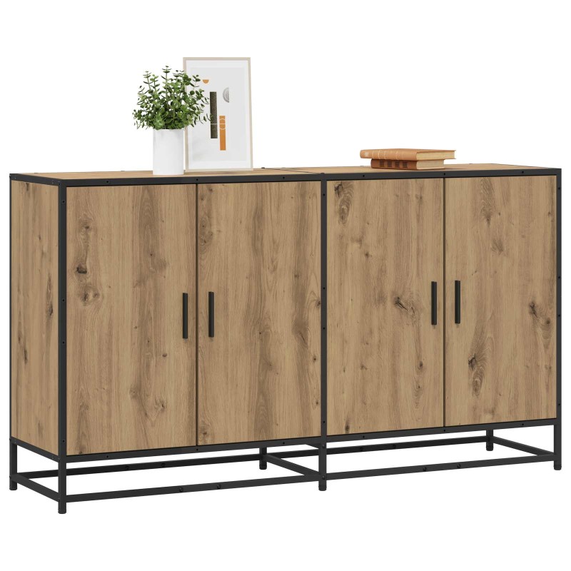 vidaXL Πλαϊνό γραφείο Artisan Δρυς 134 x 35 x 76 εκ.