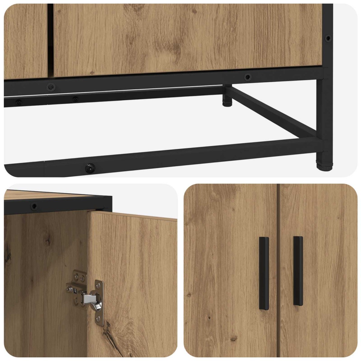 vidaXL Πλαϊνό γραφείο Artisan Δρυς 134 x 35 x 76 εκ.