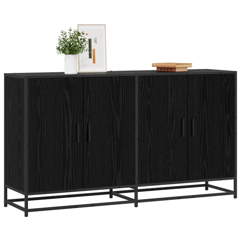 vidaXL Πλαϊνό γραφείο Μαύρη Δρυς 134 x 35 x 76 εκ. Επεξεργασμένο Ξύλο