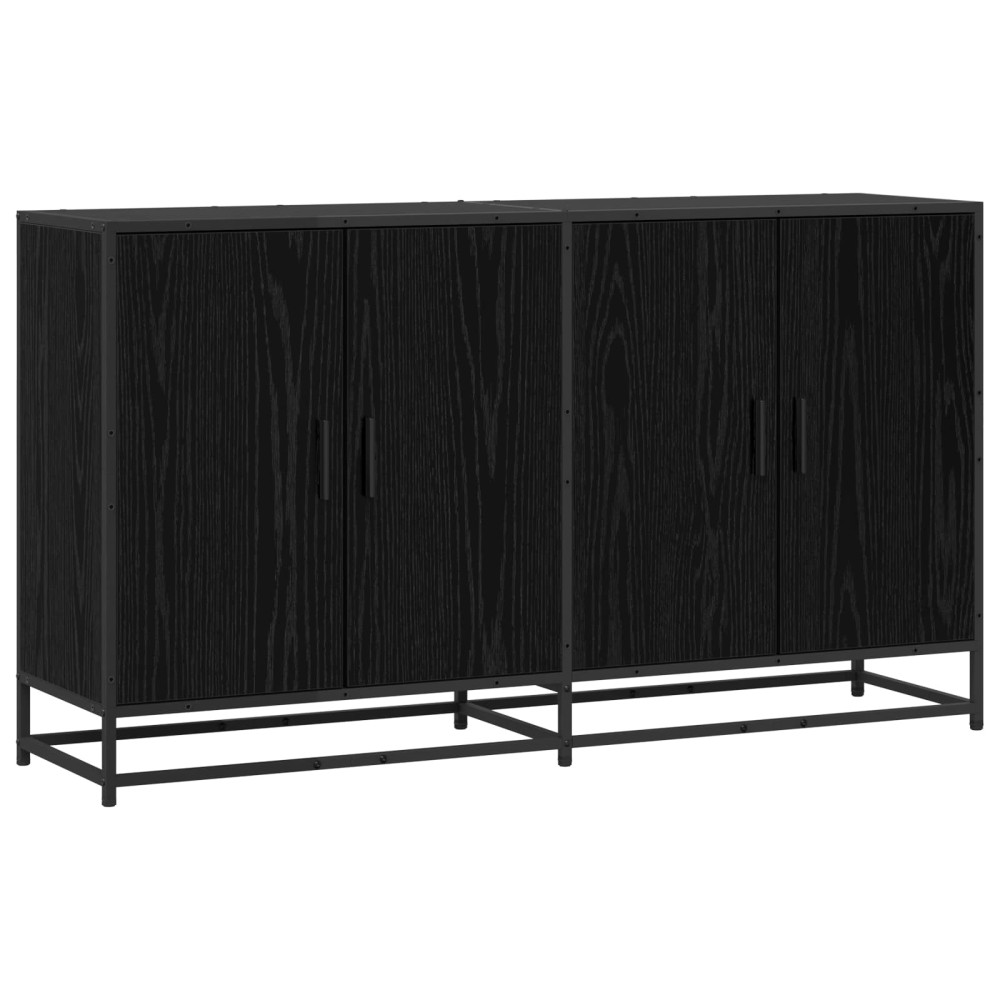vidaXL Πλαϊνό γραφείο Μαύρη Δρυς 134 x 35 x 76 εκ. Επεξεργασμένο Ξύλο