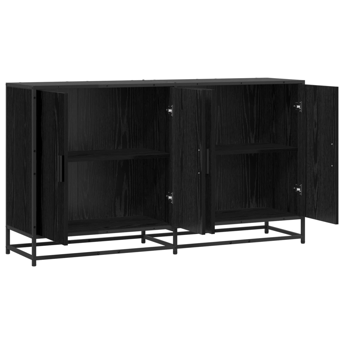 vidaXL Πλαϊνό γραφείο Μαύρη Δρυς 134 x 35 x 76 εκ. Επεξεργασμένο Ξύλο