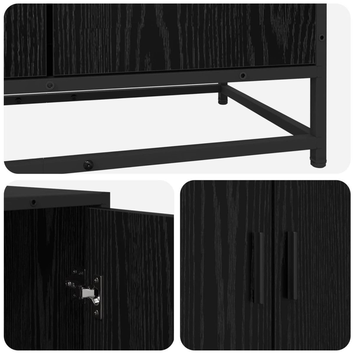 vidaXL Πλαϊνό γραφείο Μαύρη Δρυς 134 x 35 x 76 εκ. Επεξεργασμένο Ξύλο