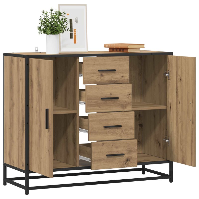vidaXL Πλαϊνό γραφείο Artisan Δρυς 92 x 35 x 76 εκ. Επεξεργασμένο Ξύλο