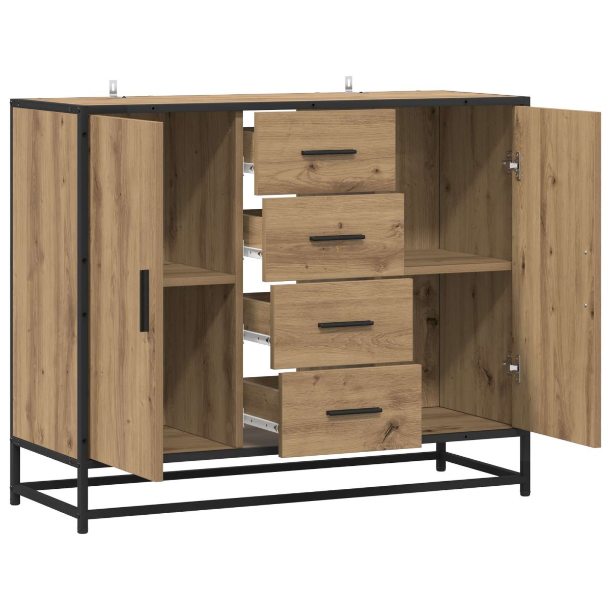 vidaXL Πλαϊνό γραφείο Artisan Δρυς 92 x 35 x 76 εκ. Επεξεργασμένο Ξύλο