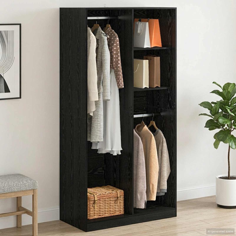 vidaXL Ντουλάπι Μαύρη δρυς 100 x 50 x 200 cm Επεξεργασμένο Ξύλο