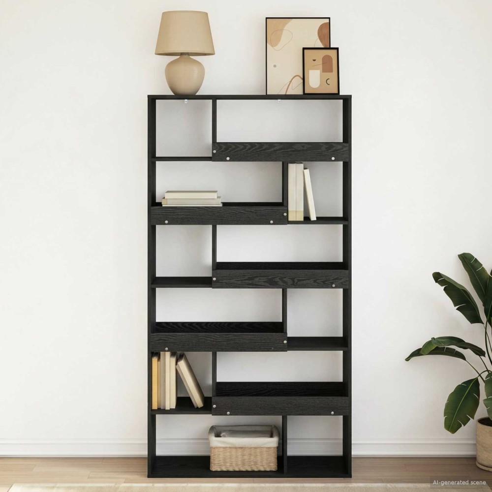 vidaXL Ράφι βιβλίων 100 x 33 x 156,5 εκ Επεξεργασμένο Ξύλο Μαύρη δρυς