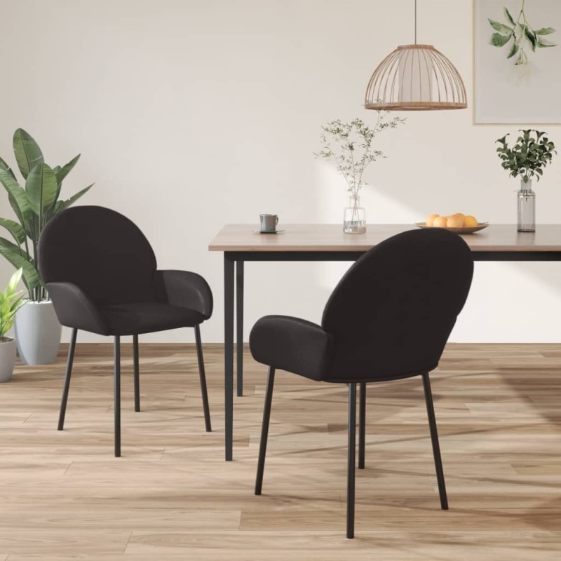 vidaXL Καρέκλες Τραπεζαρίας 2 τεμ. Μαύρες Συνθ. Δέρμα