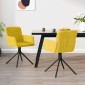 vidaXL Καρέκλες Τραπεζαρίας Περιστρεφόμενες 2 τεμ. Κίτρινες Βελούδινες