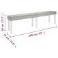 vidaXL Πάγκος Λευκός 160x35x45 εκ. από Φυσικό Ρατάν Kubu & Μασίφ Ξύλο Μαόνι
