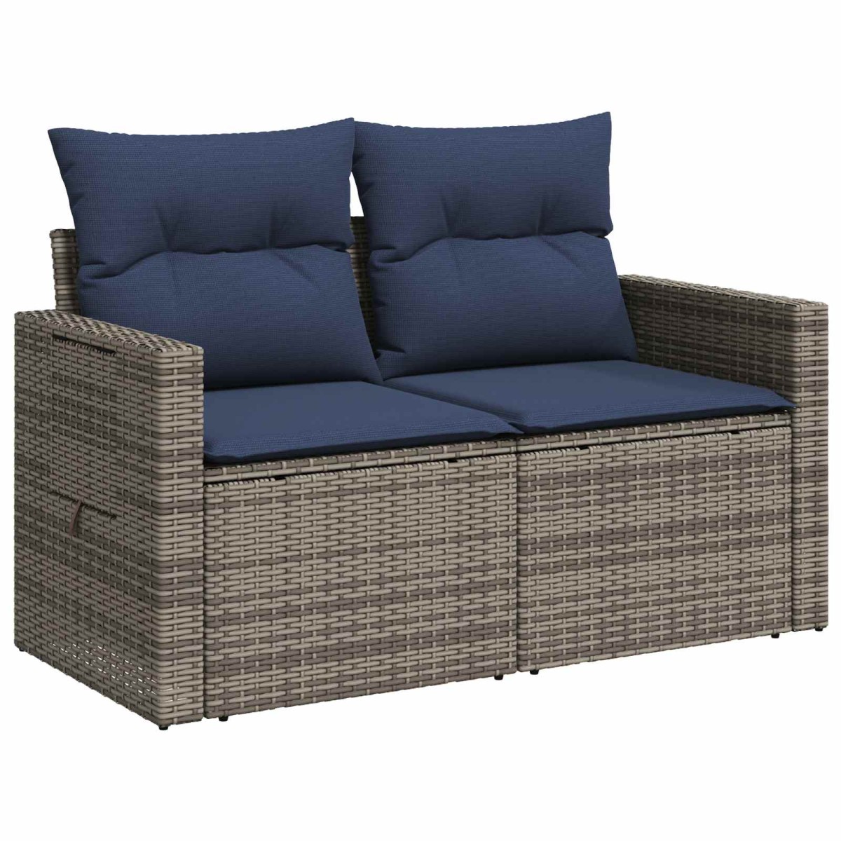 vidaXL Σετ Καναπέ 7 τμχ. Γκρι και Navy Blue Πολυ-ρακί και Χάλυβας