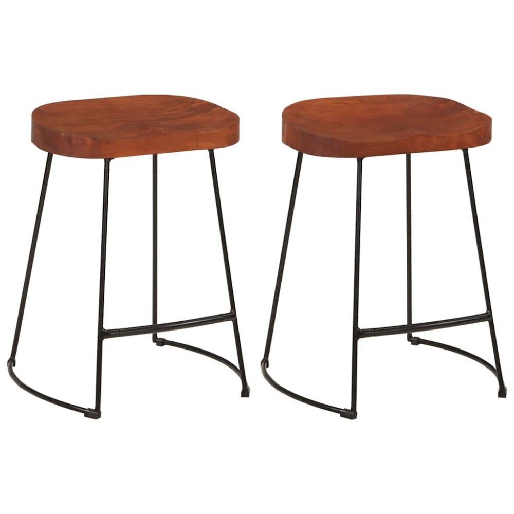 vidaXL Σκαμπό Μπαρ Gavin 2 τεμ. 45 x 38 x 53 εκ. από Μασίφ Ξύλο Μάνγκο