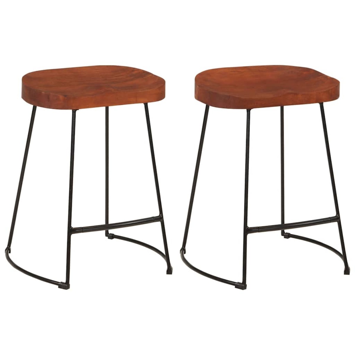 vidaXL Σκαμπό Μπαρ Gavin 2 τεμ. 45 x 38 x 53 εκ. από Μασίφ Ξύλο Μάνγκο