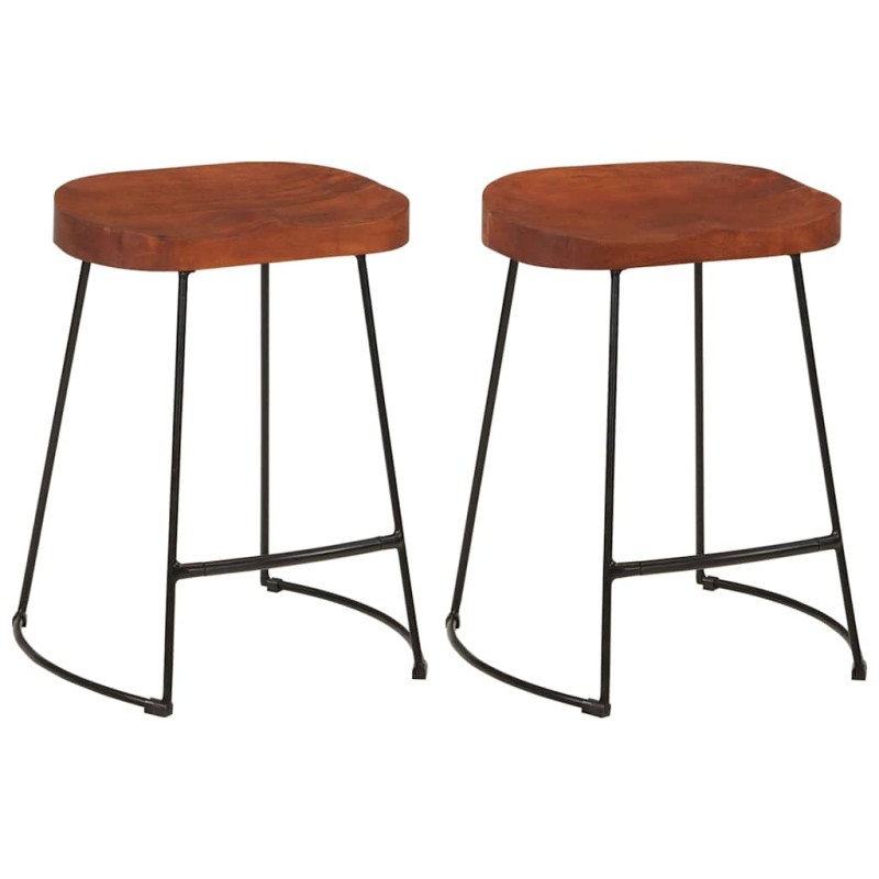 vidaXL Σκαμπό Μπαρ Gavin 2 τεμ. 45 x 38 x 53 εκ. από Μασίφ Ξύλο Μάνγκο