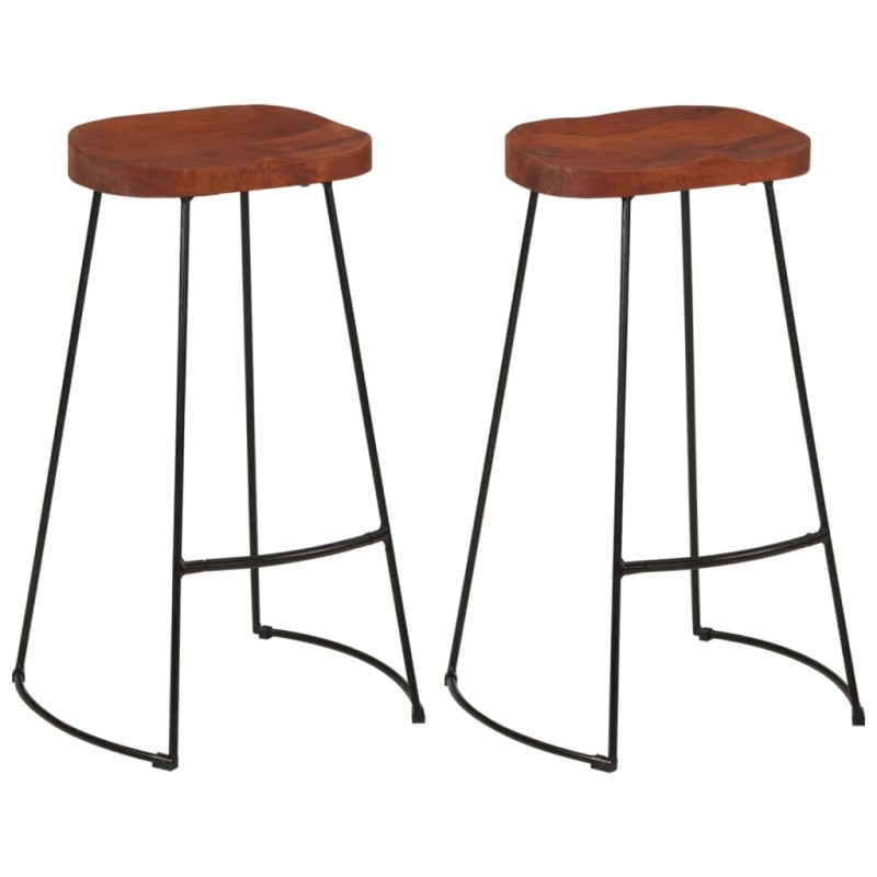 vidaXL Σκαμπό Μπαρ Gavin 2 τεμ. 50x40x78 εκ. από Μασίφ Ξύλο Μάνγκο