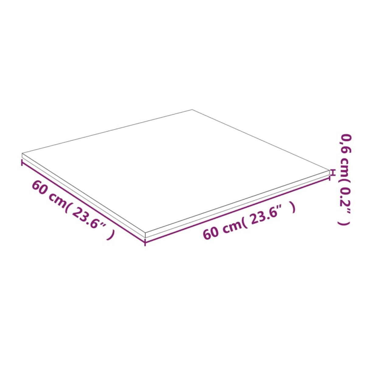 vidaXL Επιφάνεια Τραπεζιού Διαφανής 60 x 60 εκ. από Ψημένο Γυαλί