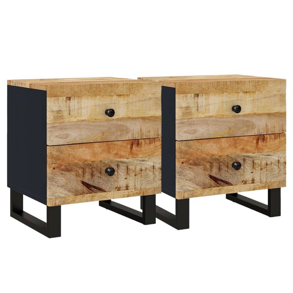 vidaXL Κομοδίνα 2 τεμ. 40 x 33 x 46 εκ. από Μασίφ Ξύλο Μάνγκο
