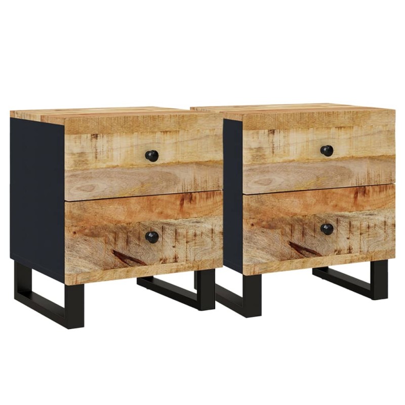 vidaXL Κομοδίνα 2 τεμ. 40 x 33 x 46 εκ. από Μασίφ Ξύλο Μάνγκο