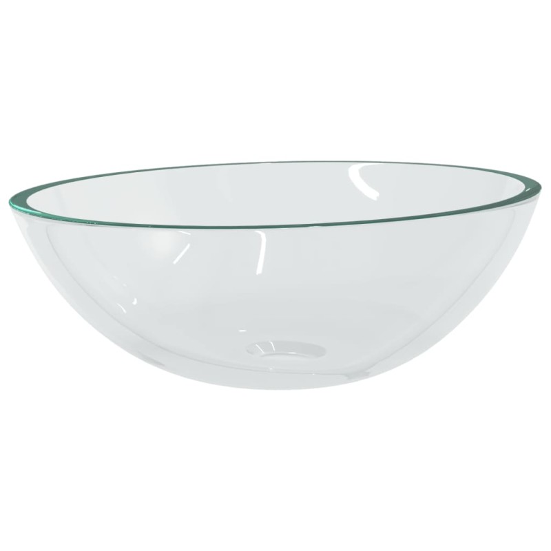 vidaXL Νιπτήρας Διάφανος 50 x 37 x 14 εκ. Γυάλινος