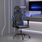 vidaXL Καρέκλα Gaming Μασάζ Μαύρο/Μπλε από Συνθετικό Δέρμα