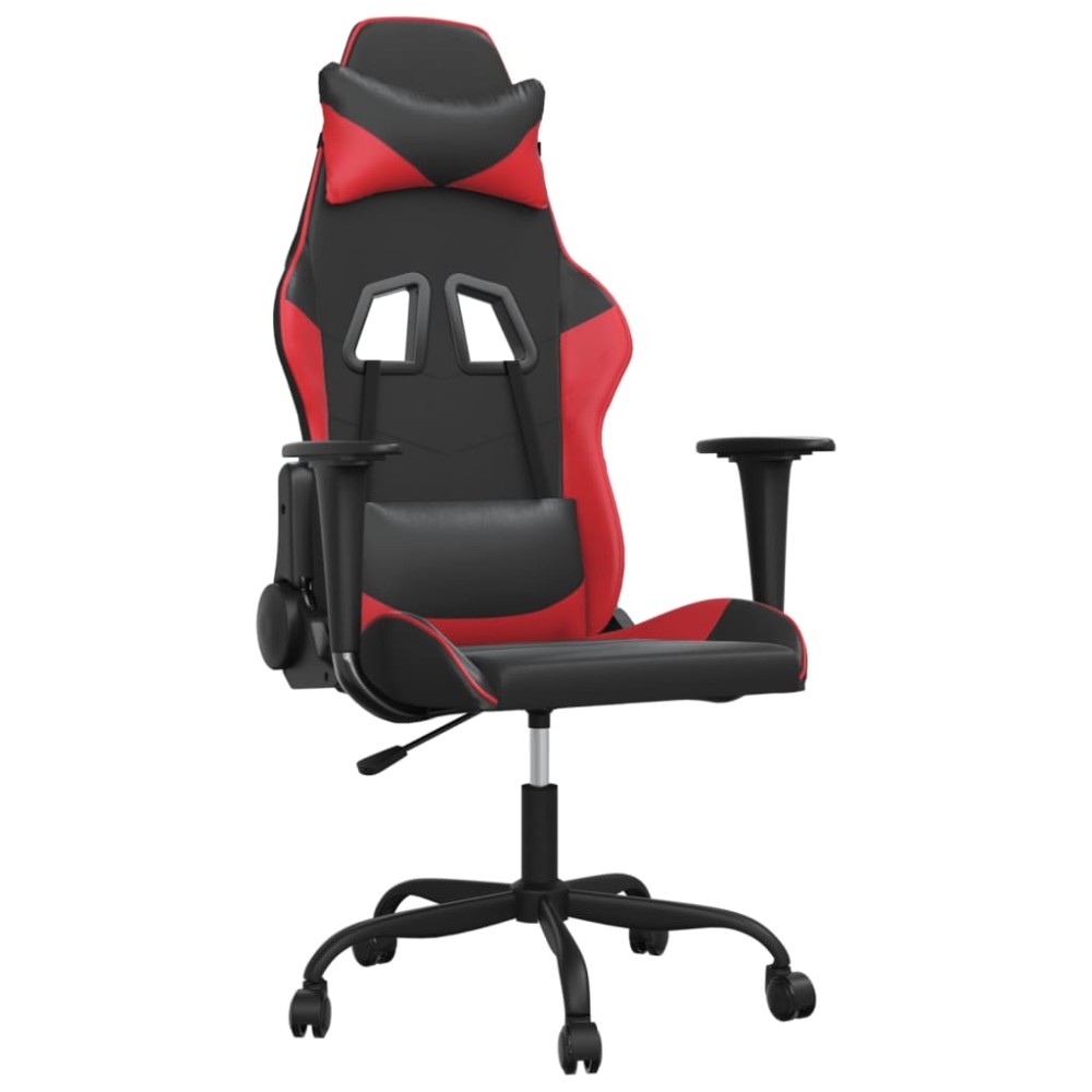 vidaXL Καρέκλα Gaming Μασάζ Μαύρο/Κόκκινο από Συνθετικό Δέρμα