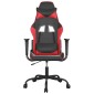 vidaXL Καρέκλα Gaming Μασάζ Μαύρο/Κόκκινο από Συνθετικό Δέρμα