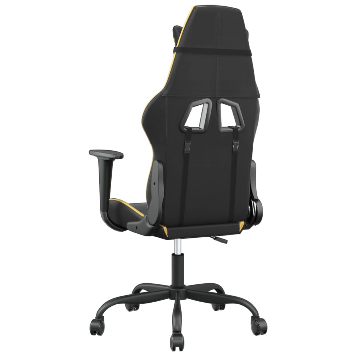 vidaXL Καρέκλα Gaming Μασάζ Μαύρο/Χρυσό από Συνθετικό Δέρμα