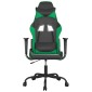 vidaXL Καρέκλα Gaming Μασάζ Μαύρο/Πράσινο από Συνθετικό Δέρμα