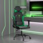 vidaXL Καρέκλα Gaming Μασάζ Μαύρο/Πράσινο από Συνθετικό Δέρμα