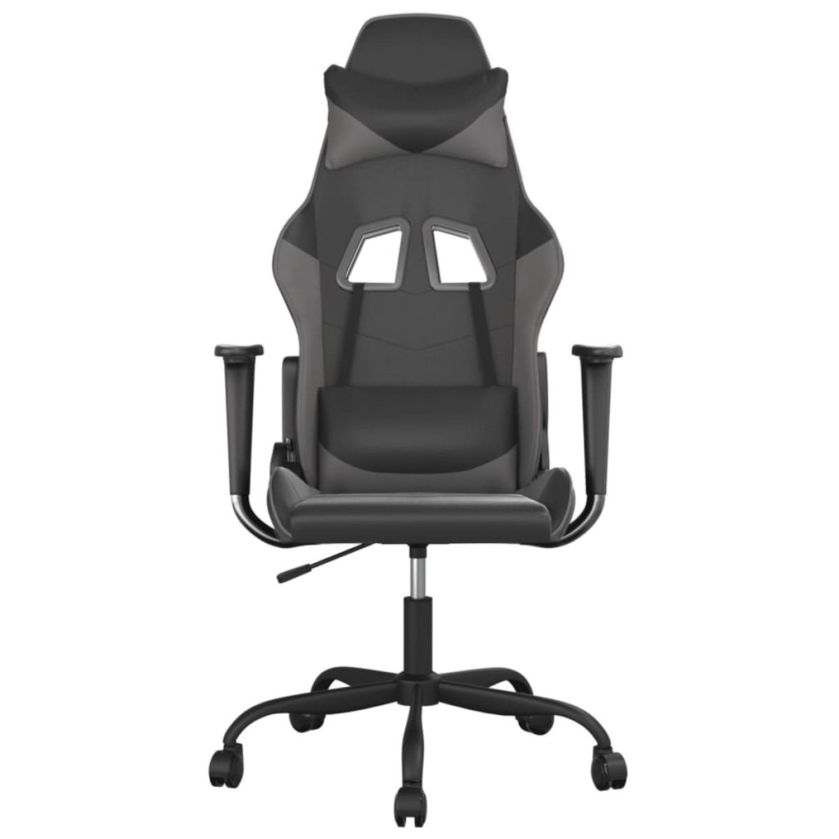 vidaXL Καρέκλα Gaming Μασάζ Μαύρο/Γκρι από Συνθετικό Δέρμα