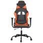 vidaXL Καρέκλα Gaming Μασάζ Μαύρο/πορτοκαλί από Συνθετικό Δέρμα