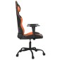 vidaXL Καρέκλα Gaming Μασάζ Μαύρο/πορτοκαλί από Συνθετικό Δέρμα