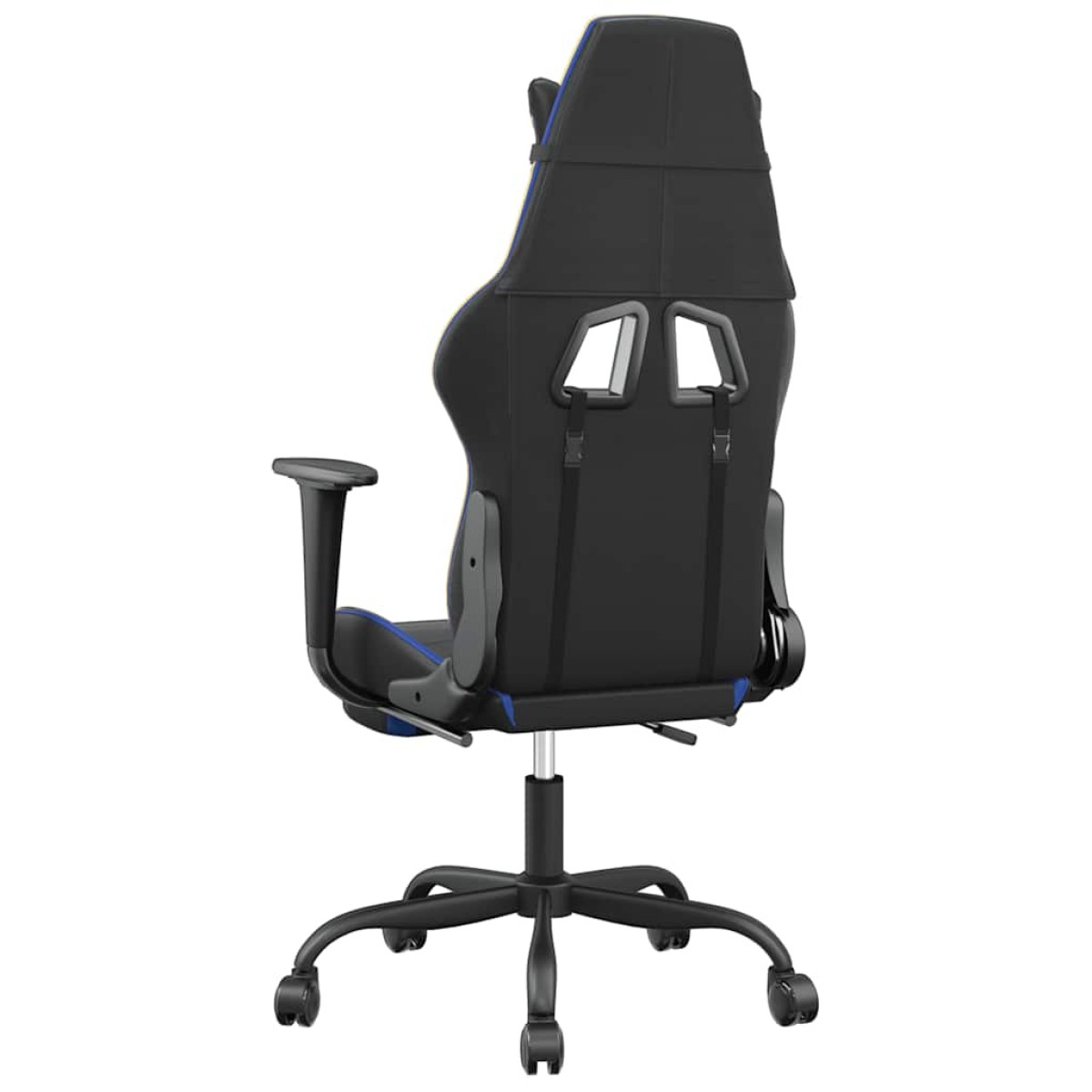 vidaXL Καρέκλα Gaming Μασάζ Υποπόδιο Μαύρο & Μπλε από Συνθετικό Δέρμα