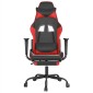 vidaXL Καρέκλα Gaming Μασάζ Υποπόδιο Μαύρο/Πράσινο από Συνθετικό Δέρμα