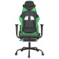 vidaXL Καρέκλα Gaming Μασάζ Υποπόδιο Μαύρο/Πράσινο από Συνθετικό Δέρμα