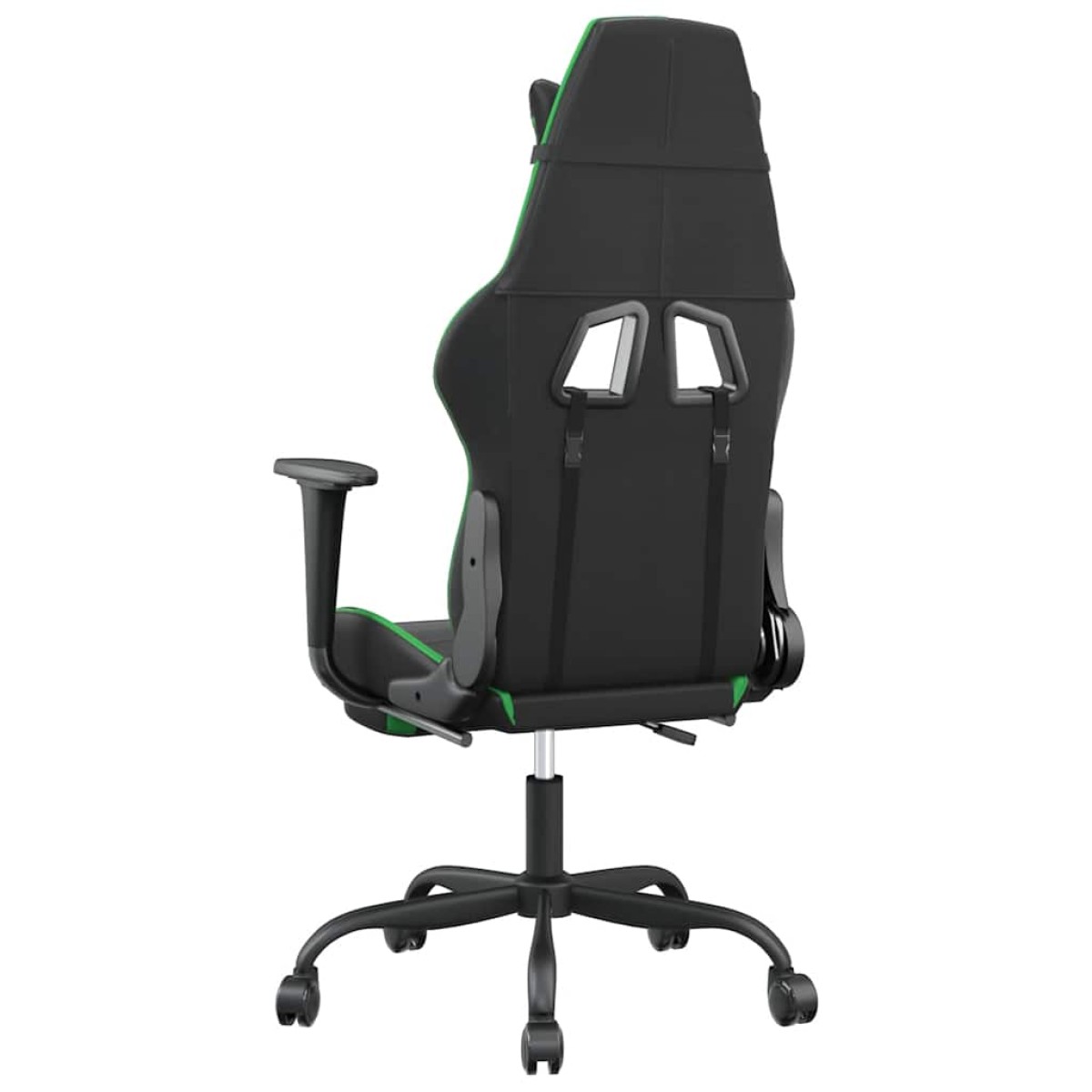 vidaXL Καρέκλα Gaming Μασάζ Υποπόδιο Μαύρο/Πράσινο από Συνθετικό Δέρμα