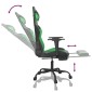 vidaXL Καρέκλα Gaming Μασάζ Υποπόδιο Μαύρο/Πράσινο από Συνθετικό Δέρμα