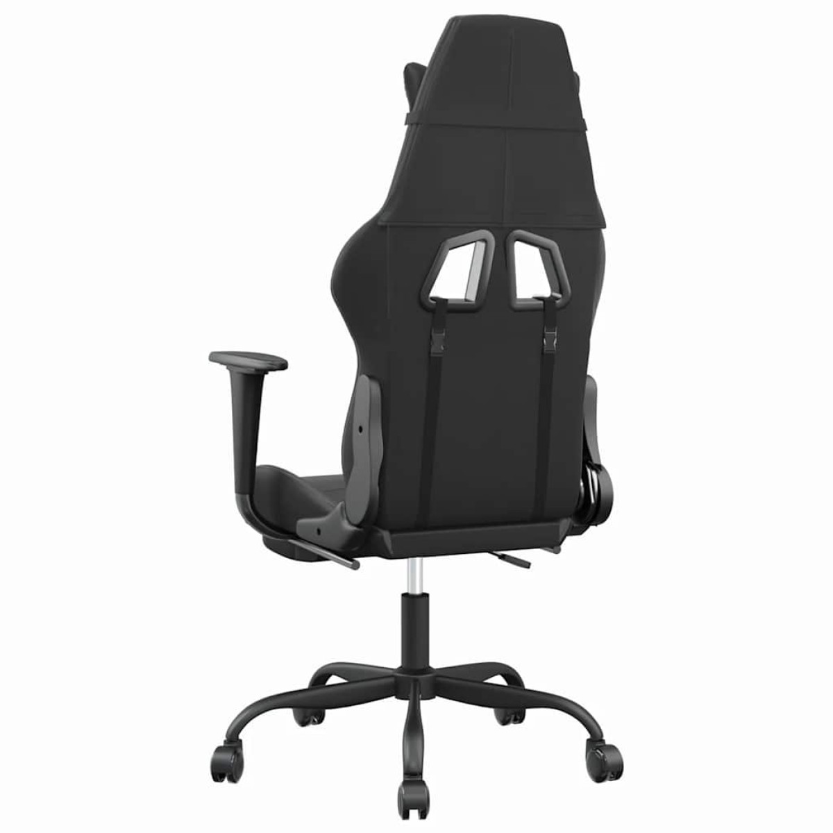 vidaXL Καρέκλα Gaming Μασάζ Υποπόδιο Μαύρο&Γκρι από Συνθετικό Δέρμα