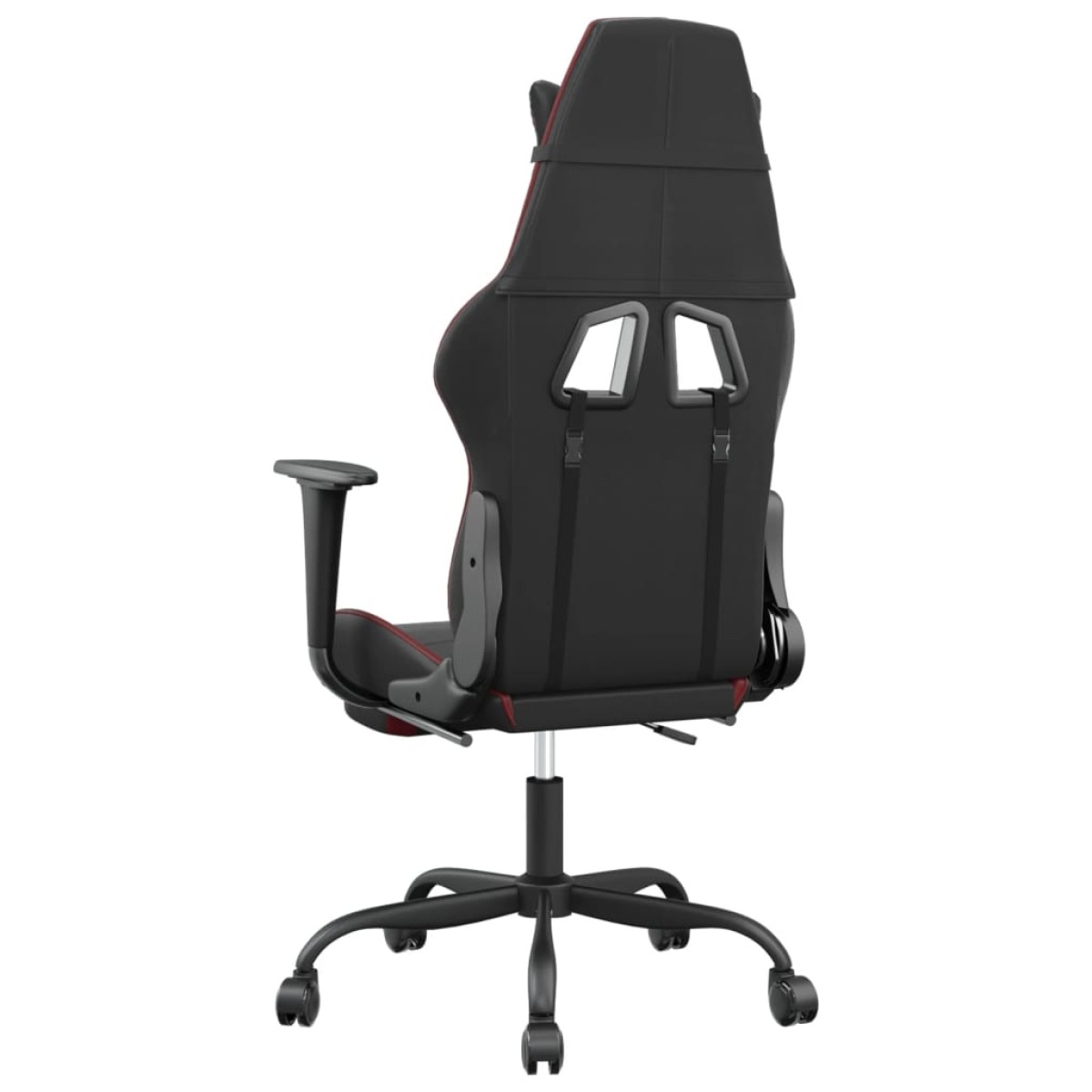 vidaXL Καρέκλα Gaming Μασάζ Υποπόδιο Μαύρο/Μπορντό από Συνθετικό Δέρμα