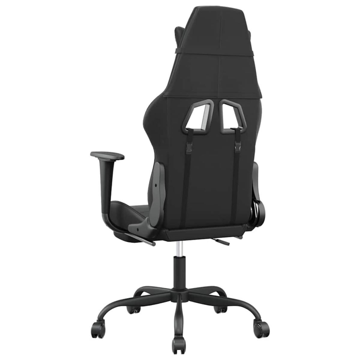 vidaXL Καρέκλα Gaming Μασάζ Υποπόδιο Μαύροαπό Συνθετικό Δέρμα