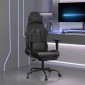 vidaXL Καρέκλα Gaming Μασάζ Υποπόδιο Μαύροαπό Συνθετικό Δέρμα