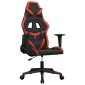 vidaXL Καρέκλα Gaming Μασάζ Μαύρο/Κόκκινο από Συνθετικό Δέρμα