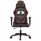 vidaXL Καρέκλα Gaming Μασάζ Μαύρο/μπορντό από Συνθετικό Δέρμα